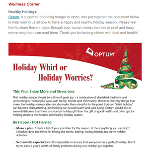  Holiday Whirl or Holiday Worries?